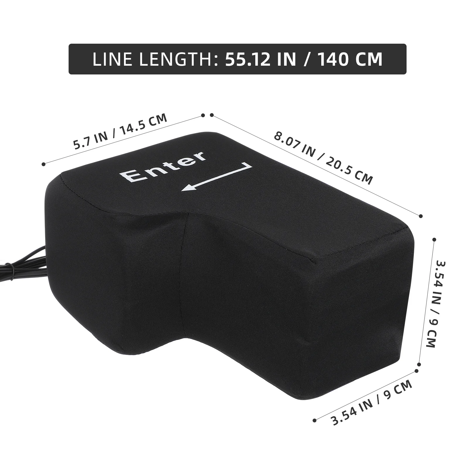 وسادة مفاتيح كبيرة للدخول بمنفذ USB قابلة للتوصيل لتخفيف التوتر المكتبي وسادة قيلولة للكمبيوتر المحمول باللون الأسود وسادة دخول المنسوجات المنزلية