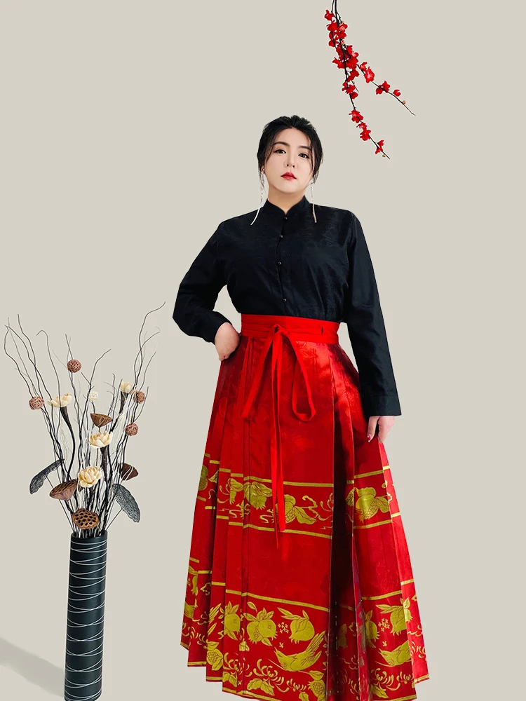 

Hanfu Big size 5XL Dress for 2024 Woman Fashion Summer Solid Skirt Loose plus size lack Dress Women Clothing