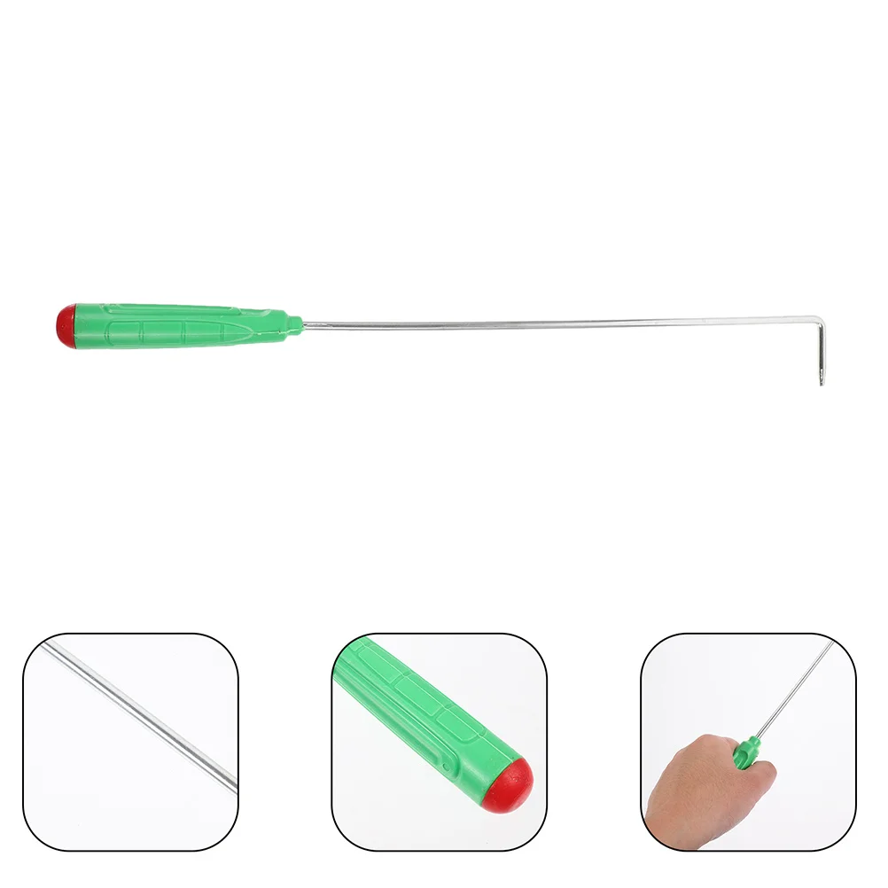 أداة لعبة البوكر في حفرة النار، حديد محمول خفيف الوزن مع مقبض طويل لعبة البوكر الناري للتخييم في الهواء الطلق، استخدام ملقط الموقد #4