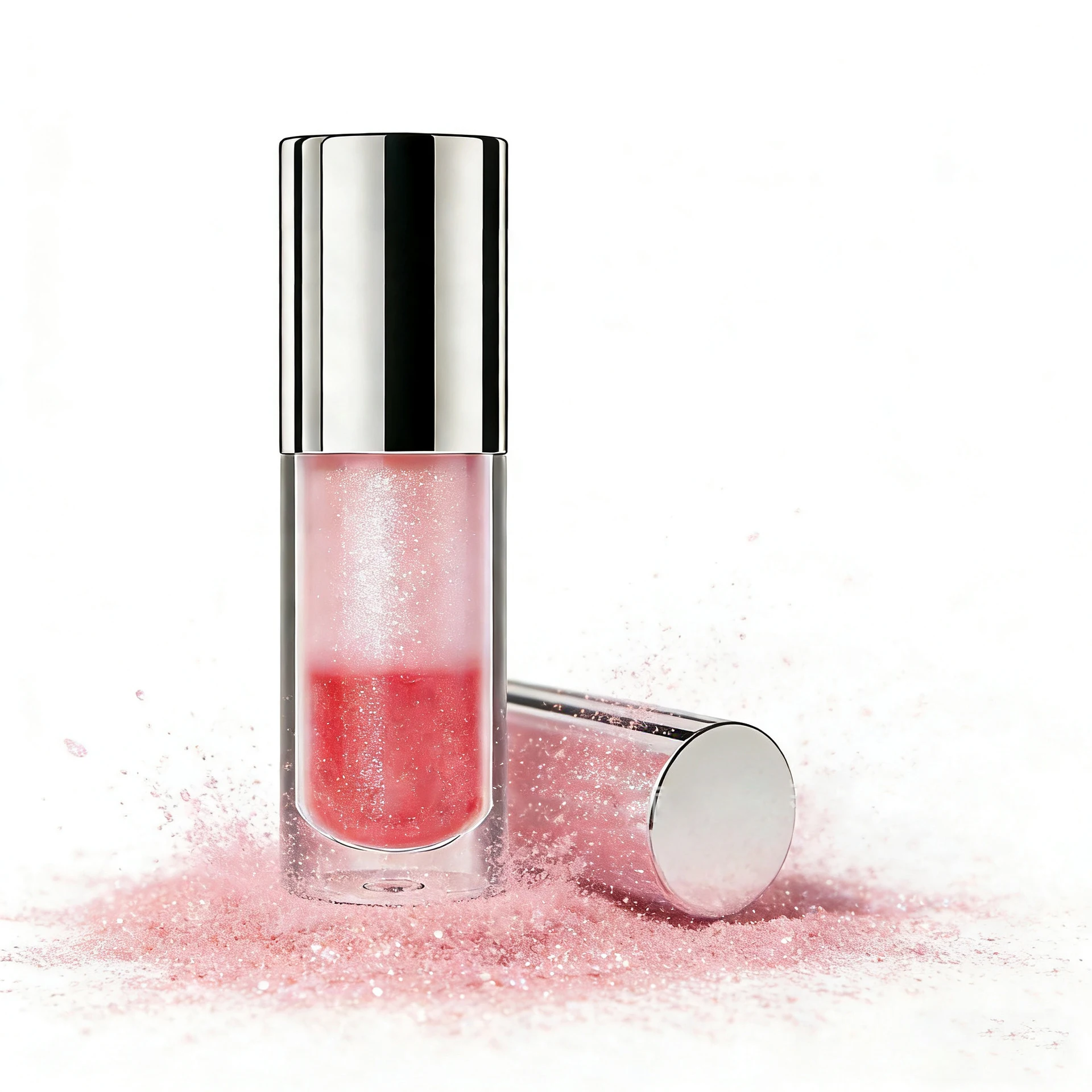 6colors Silver Lid Lip Oil Private Label Pigment Mirror-like Glossy Long-lasting Waterproof High Shimmer Custom Vegan Makeup