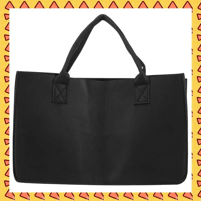 A008 Bolsa de almacenamiento de fieltro de madera para chimenea, cesta, revistero, bolsillo para leña, cesta plegable de fieltro para soporte de leña