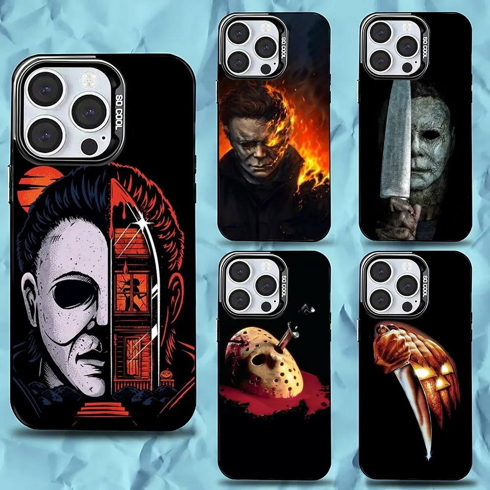 H-Halloween Michael Myers Phone Case For iPhone 16,15,14,13,12,11,Pro,Max,Plus,Mini,XS,SE Anti Fall Black Matte Hard Bumper