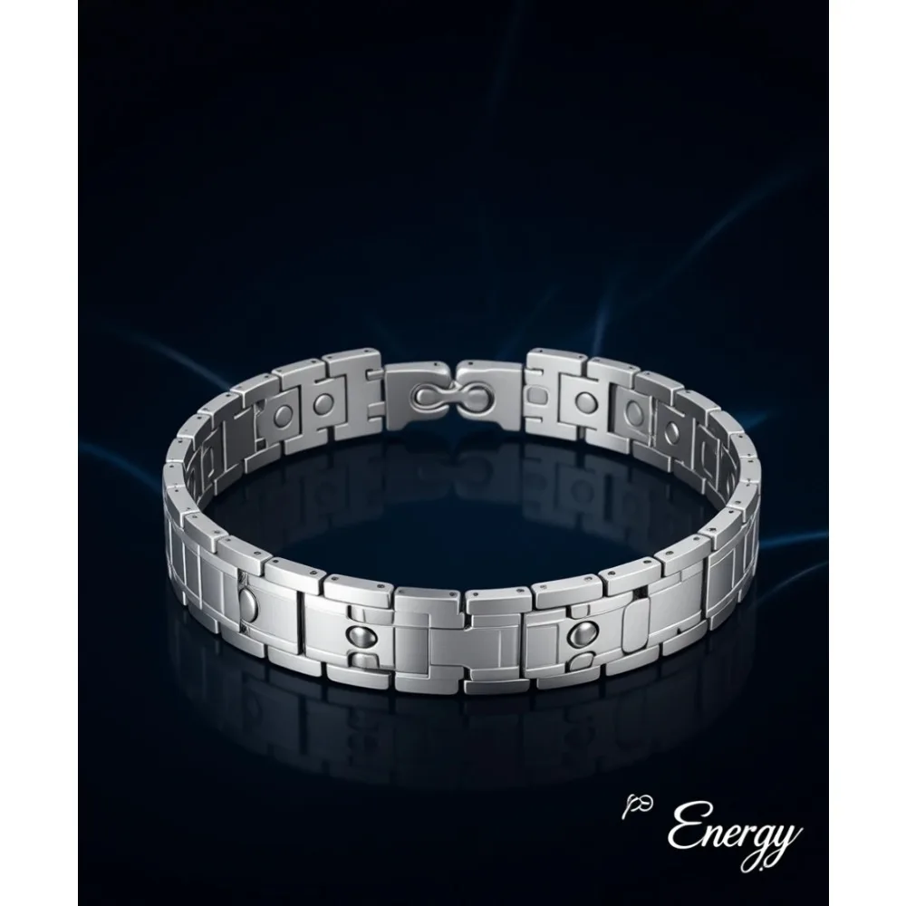 

Браслет из титановой стали с тройным магнитом для мужчин, цвет оружейной стали, аксессуар для здоровья