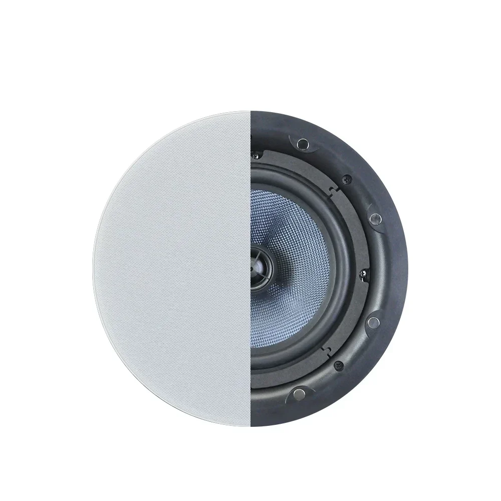 Haut-parleur de plafond coaxial Bluetooth, puissance 50W, HiFi, haut-parleur stéréo, contrôleur Bluetooth, connectable au téléphone, à la tablette, à l'ordinateur, 8 pouces