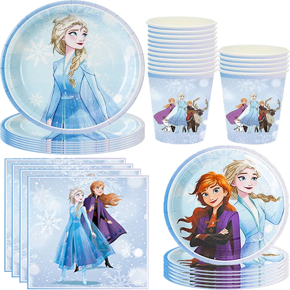 Disney Frozen Tablecloth Birthday Party Decoration Cup Plate Napkin Balloon Baby Shower Elsa Anna Princess Girls Party Supplies