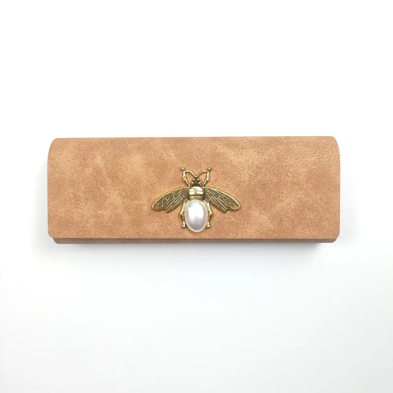 Bee Gem 하드 쉘 스펙타클 케이스 남성 여성 안경 케이스 PU 가죽 휴대용 안티 압출 선글라스 보관 상자 여성 선물 A