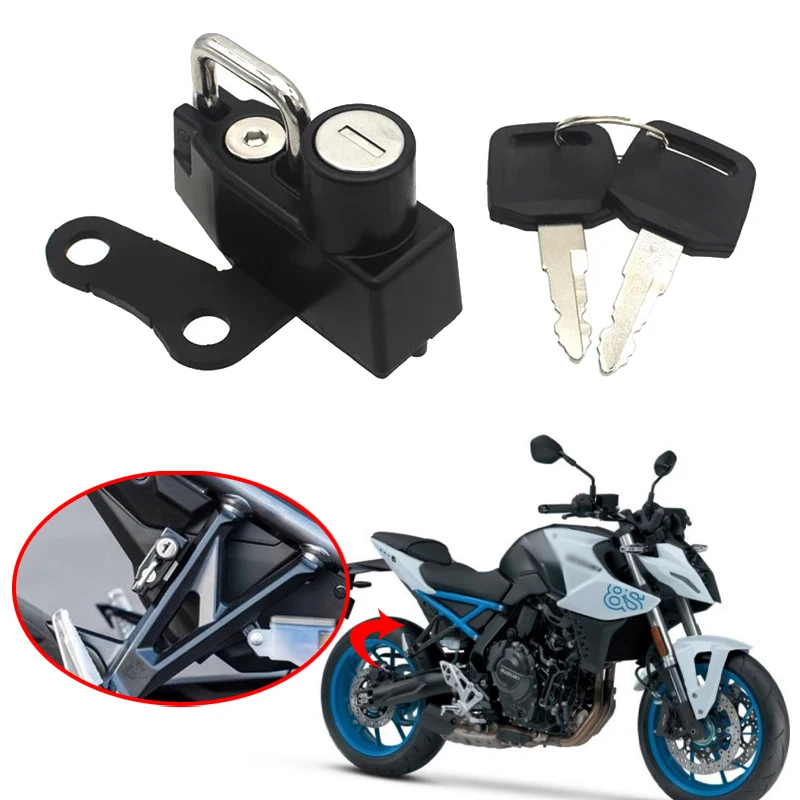 Fit For Suzuki GSX-8S GSX-8R  GSX8S GSX8R 2023 2024- Motorcycle Accessories Helmet Lock Side Anti-theft Security with 2 Keys