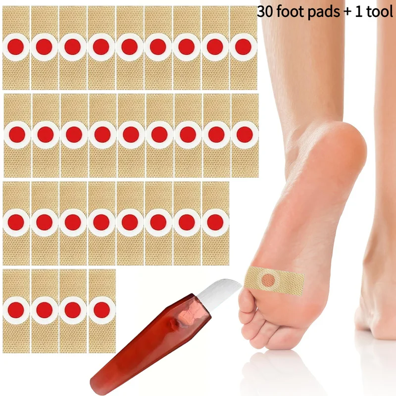 30 Stück Fußpolster mit 1 Werkzeug, Zehenschutz, Komfortpolster für High Heels, Laufen, Klettern, Reisen, Fußstützwerkzeuge