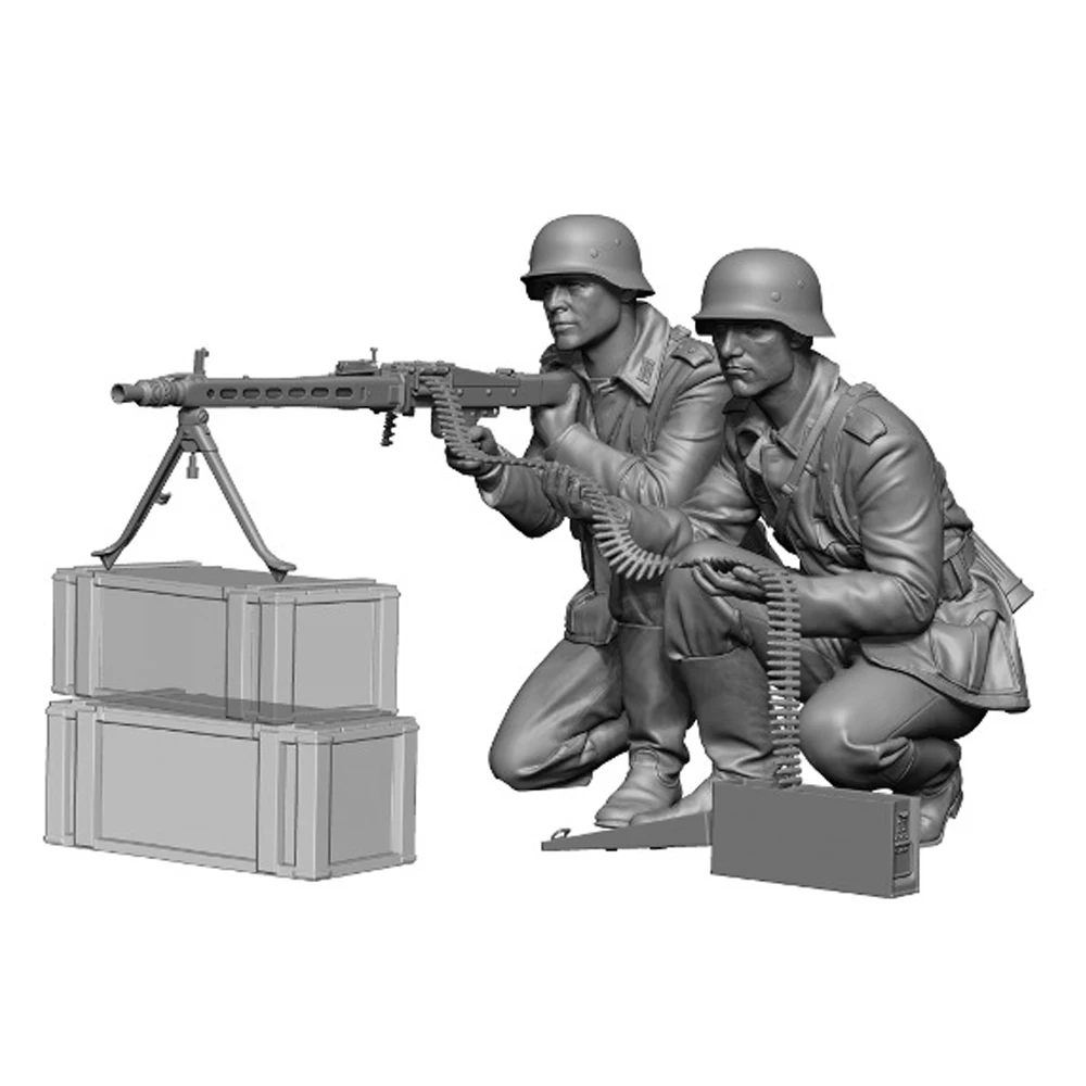 1/35 World War II soldiers, GM gunner Team, Resin Model figure soldier, Military themes, Unassembled and unpainted kit