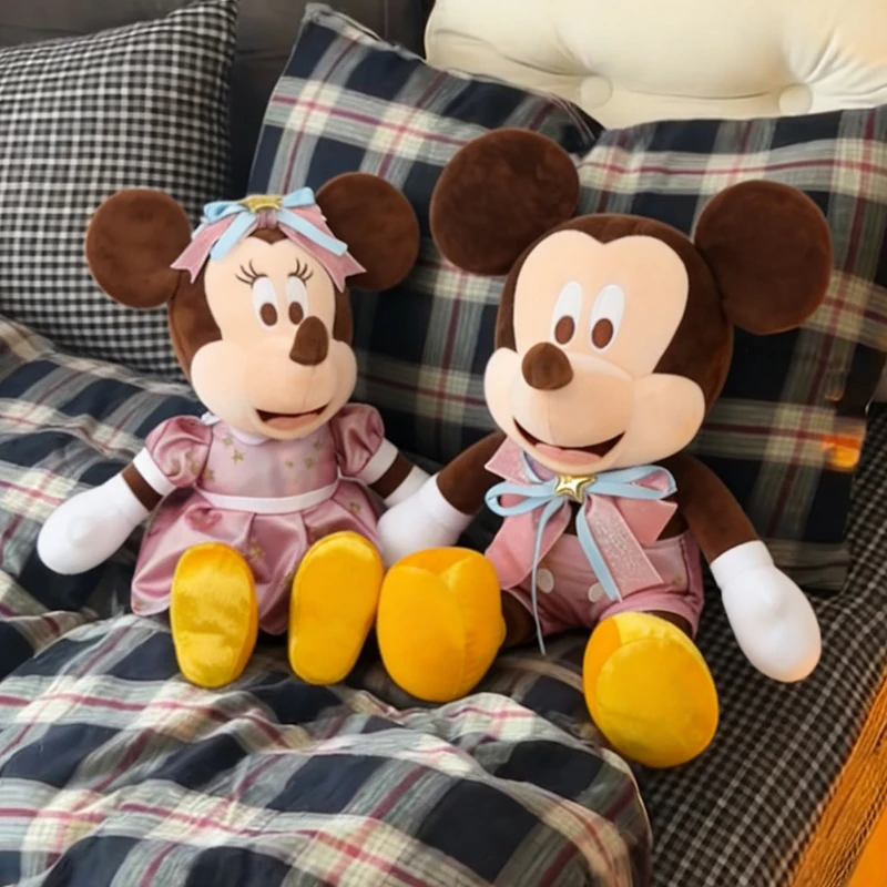 

Новые большие плюшевые игрушки Кавайные Микки и Минни Маус, мультяшные животные, мягкие игрушки-куклы, подарки для детей на день рождения и Рождество