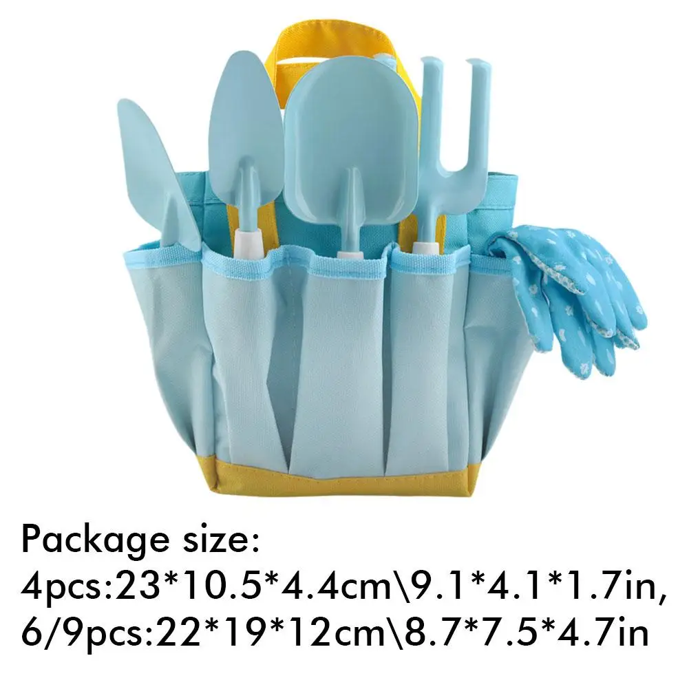 Little Gardener Tool Set with Garden Tools Bag for Kids Gardening Tools Toy Gloves Shovel Rake Fork Tote Bag Gift for Boys Girls