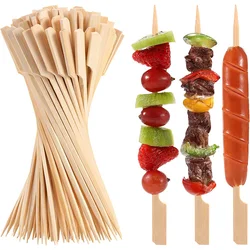 100Pcs Natural Bamboo Skewer Sticks, Wooden Barbecue Skewers for Appetizers, Fruit, Sausage, Snacks - BBQ Accessories