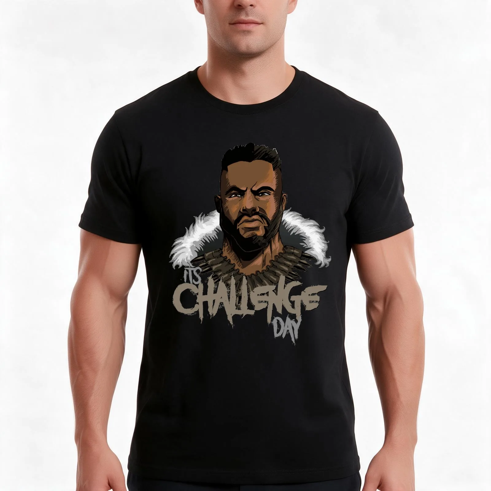 M'Baku: It's Challenge Day! T-Shirt Summer Casual Cotton Tee, Unisex Men Women
