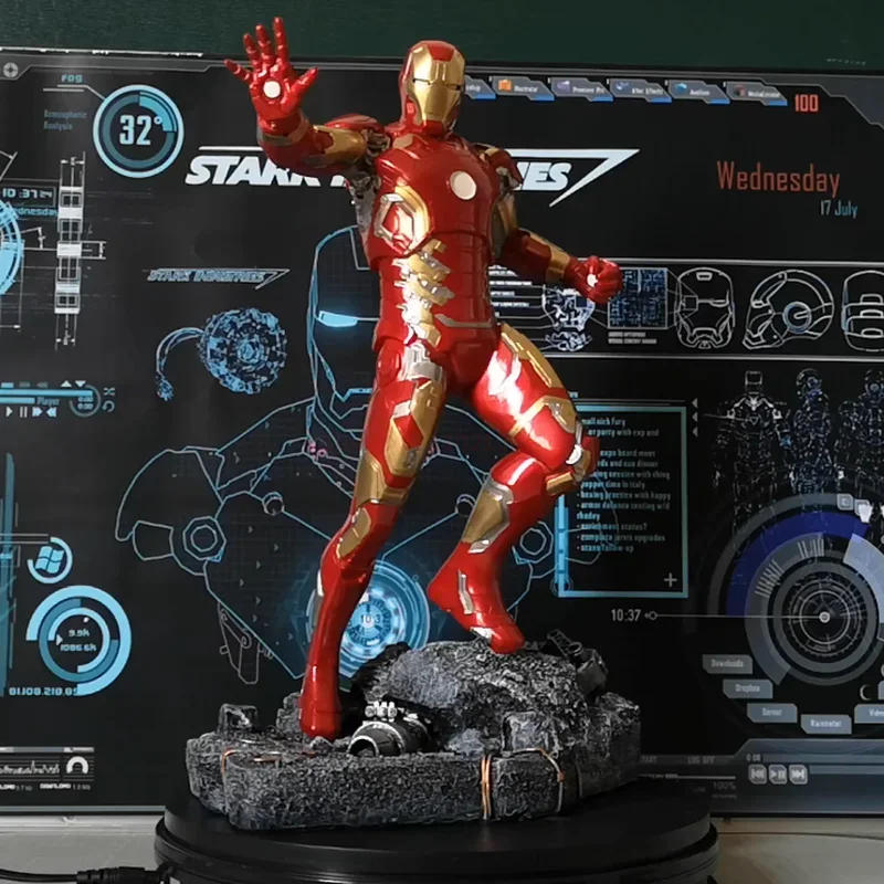 50cm Anime Iron Man Avenger Alliance 4 Resin Statue Bedroom Decoration Model Mk43 Big Decor Collection Kid Birthday Special Gift