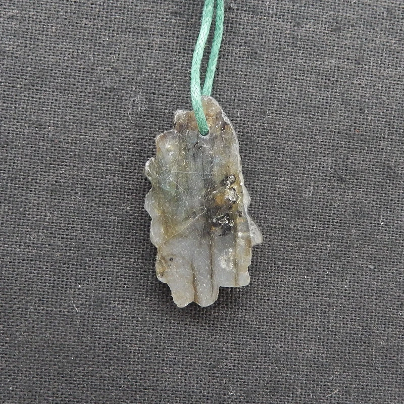 Natural Stone Labradorite Indian Chief Pendant Bead,Fashion Jewelry Necklace Accessories Men Women 38x20x8mm 7.5g