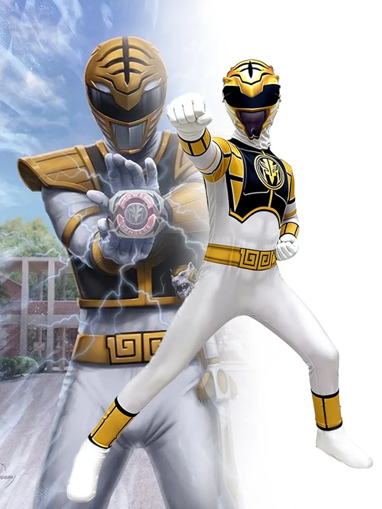 Tyranno Ranger White Ranger Cosplay Costume Adult Halloween Costume White
