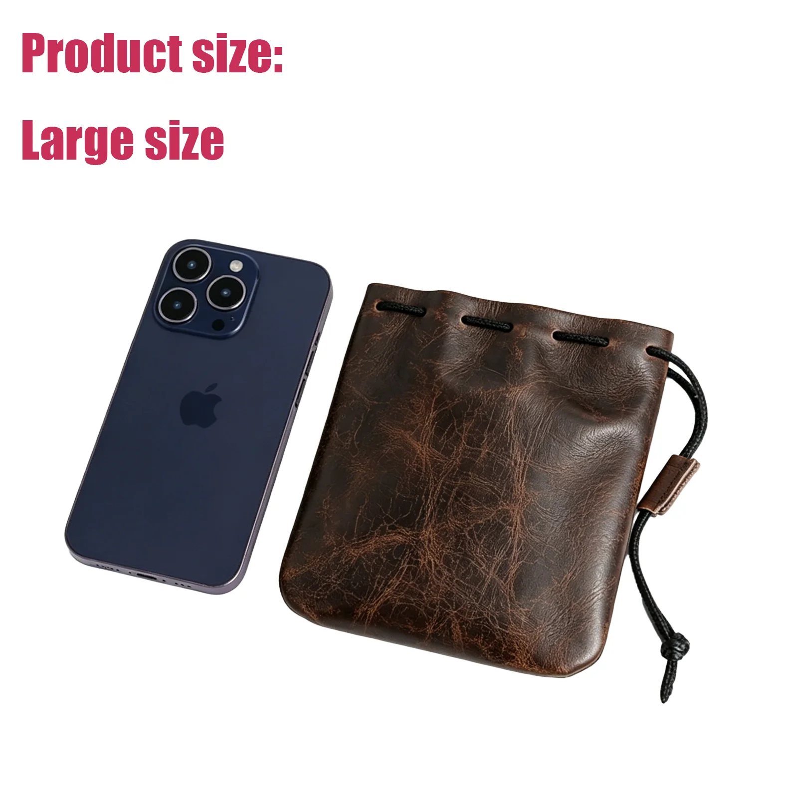 Leather Coin Pouch & Dice Bag – Drawstring Pouch for Jewelry, Earphones, Vintage Cowhide Leather, Perfect Gift for Gamers