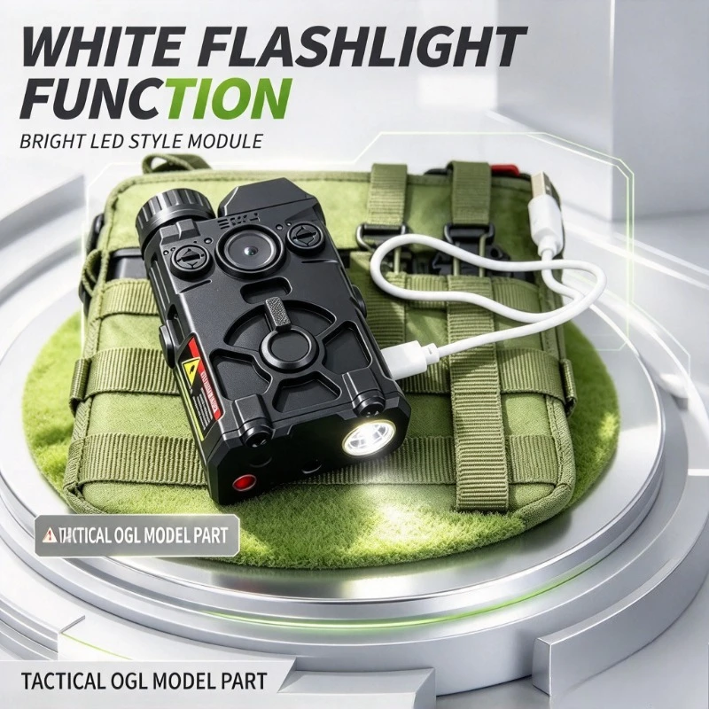 OGL Dual Light Module Red Green Beam 20mm Rail Mount USB Rechargeable Integrated Design DIY Model CS Wargame Upgrade Accessory