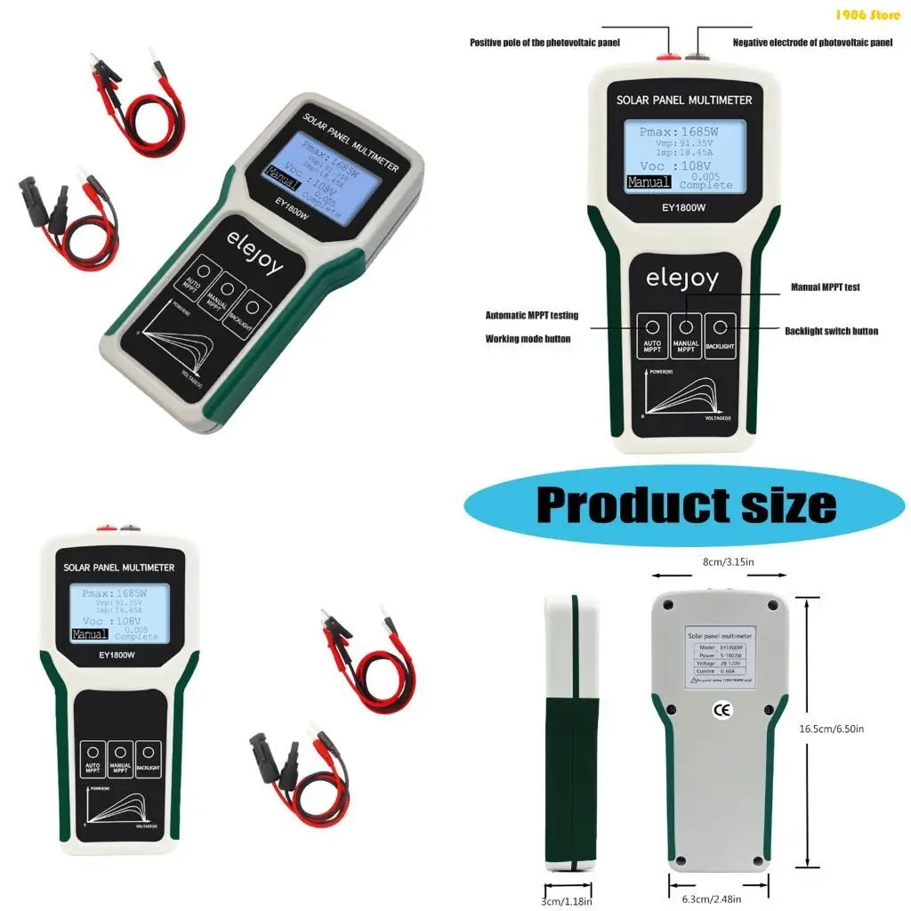 

U1JB MPPT Solars Анализеры мощности 5 1800 Вт. 60 В фотоэлектрический тестер.