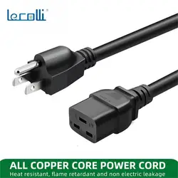 For American C19 High Power Square Port Power Cord1.5/1.8/3m High-qualityPure Copper Cable Suitable For Computers Ovens Printers