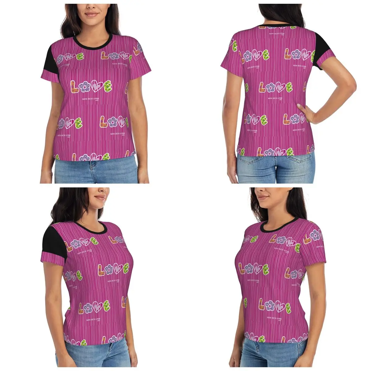 Camiseta con estampado de Agatha Ruiz-De La-Prada, camisetas de manga corta para mujer, ropa con cuello redondo, camisetas de algodón para verano, ropa de calle