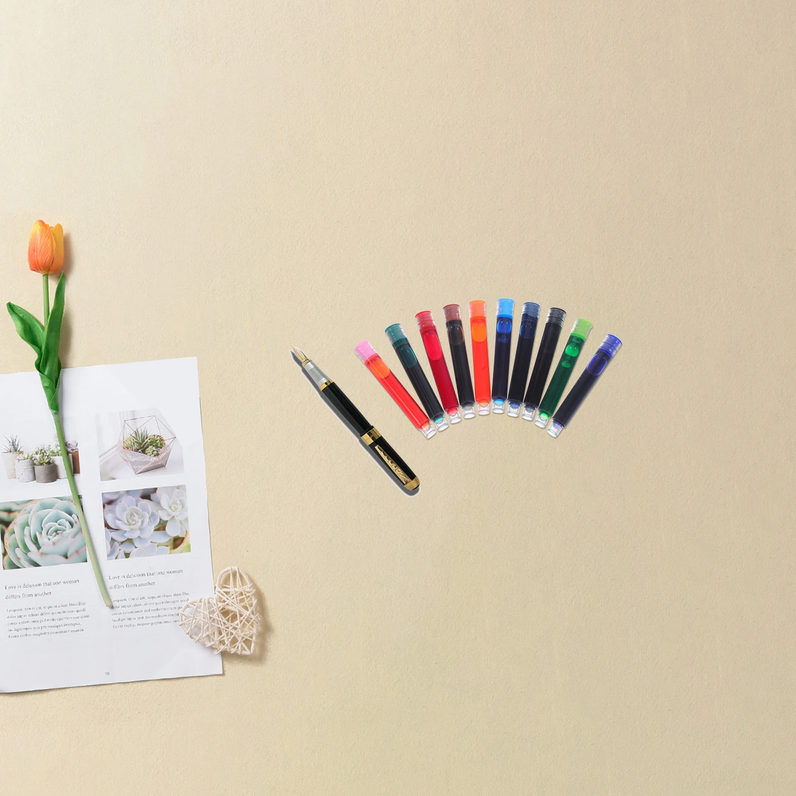 

Fountain Pen Refills Replaceable Smooth Writing No Leaks Easy Replacement For School Office Home Use Calligraphy Ink