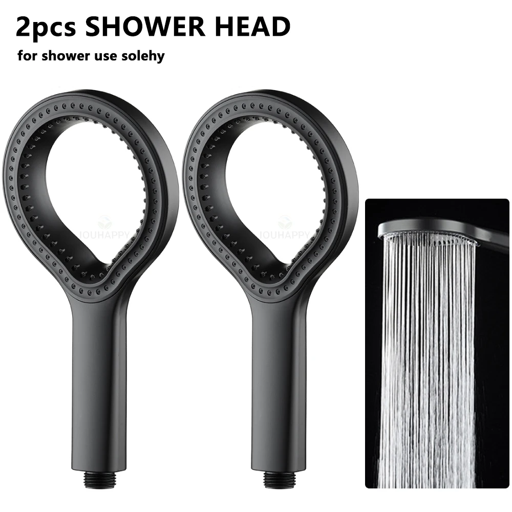 

2pcs Bathroom Shower Head Pressurized Hand-held Shower Head Large Panel Pressurized Shower Bathroom Accessories Bathing Tool