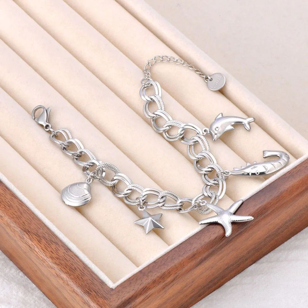 UNICRAFTALE 120 Breloques Océan Lune Étoile - Lot 12 Styles Breloques Animaux Marins Coquillage Étoile De Mer Pour Bijoux DIY
