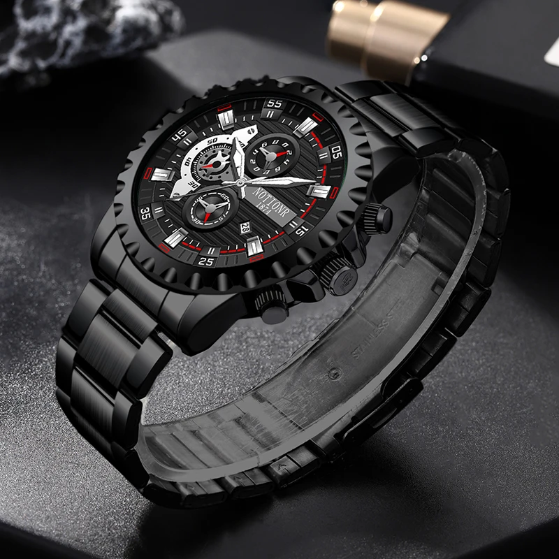 NOTIONR Top Brand Luxury Men Watch Quartz Man Watches Waterproof Luminous Watch for Men Date Sport Wristwatch