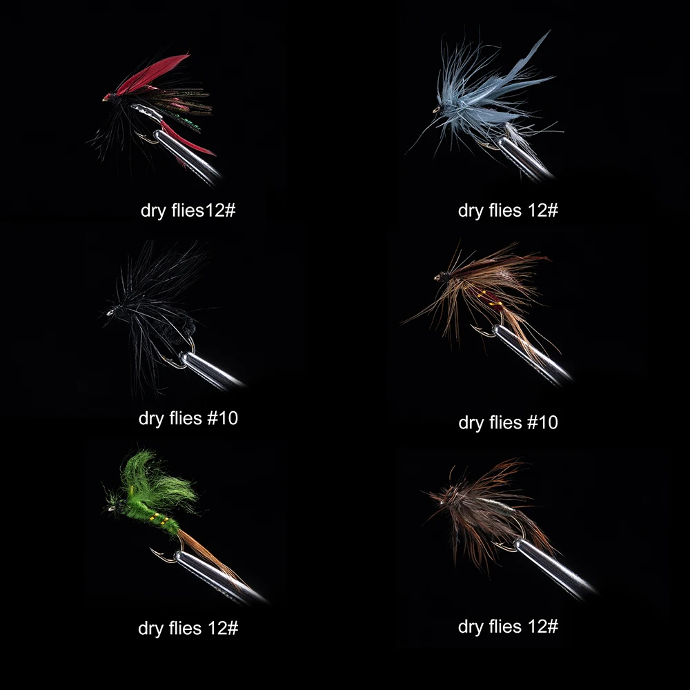 Goture 30pcs/lot Fly Fishing Lure Wet Dry Flies Handmade Artificial Insect Bait High Carbon Steel Hook For Trout Fishing