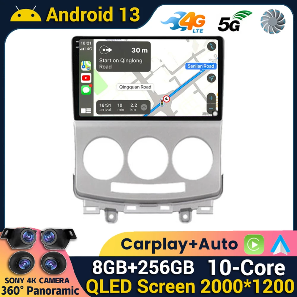 

Android 13 Carplay Auto For MAZDA 5 2005 2006 2007 2008 2009 2010 Car Radio Multimedia Video Player Navigation GPS WIFI+4G QLED