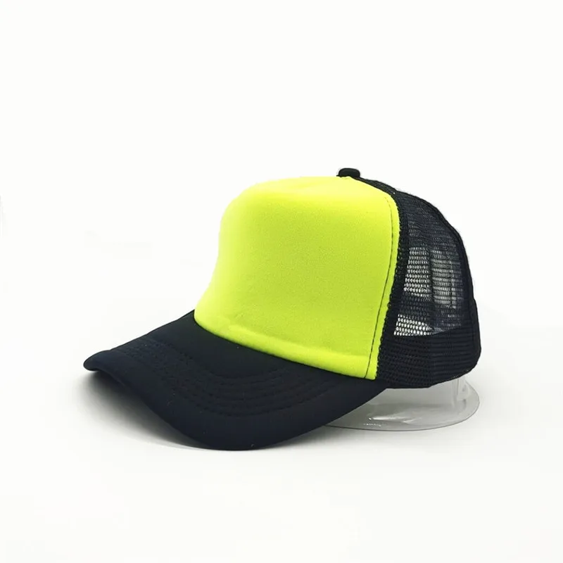 1-teilige Sommer-Trucker-Mütze mit individuellem Logo für Männer und Frauen, Netz-Polyester-Baseballkappe, bedrucktes Netz, Papa-Hüte, verstellbares Sonnenhut-Visier – Detail 26