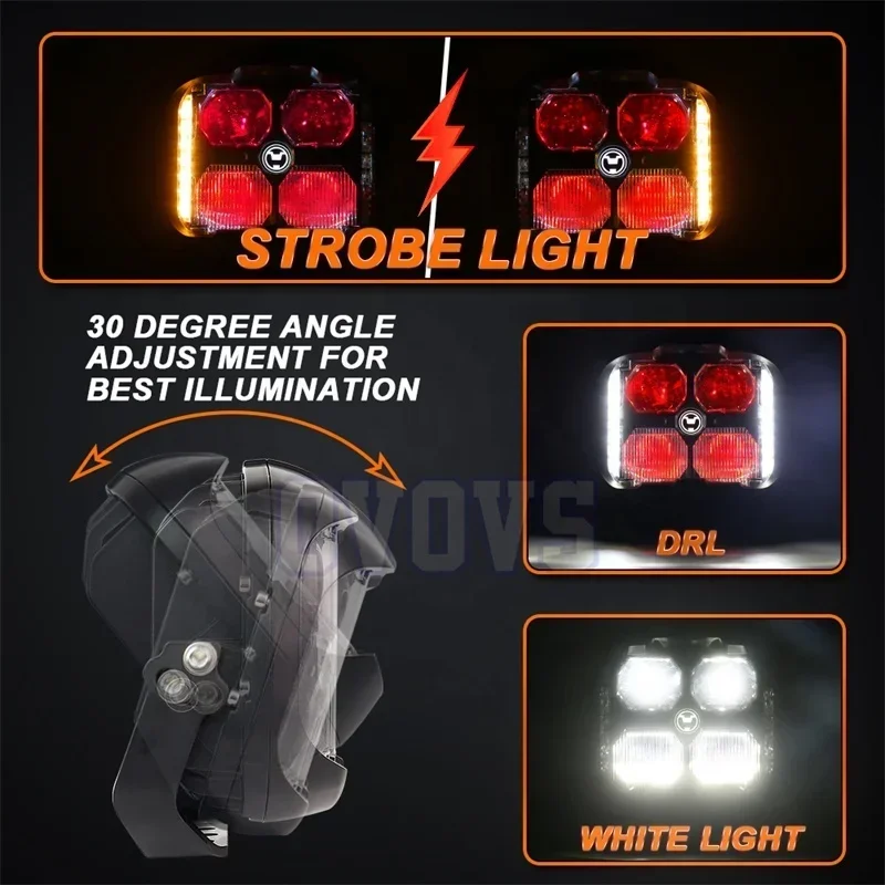 New Arrival Offroad 4x4 Drl/turn Signal Led Driving Light 6 Inch Led Side Shooter Strobe Work Light For Jeep Tractor Truck Atv