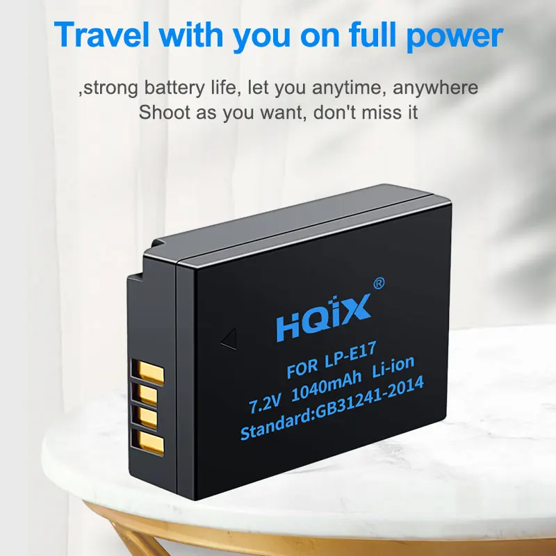HQIX for Canon EOS Kiss X9i X8i X9 X10 8000D X10i E0S Rebel SL3 M6 R8 T6i T8i SL2 Mark Ⅱ Camera LP-E17 Charger Battery
