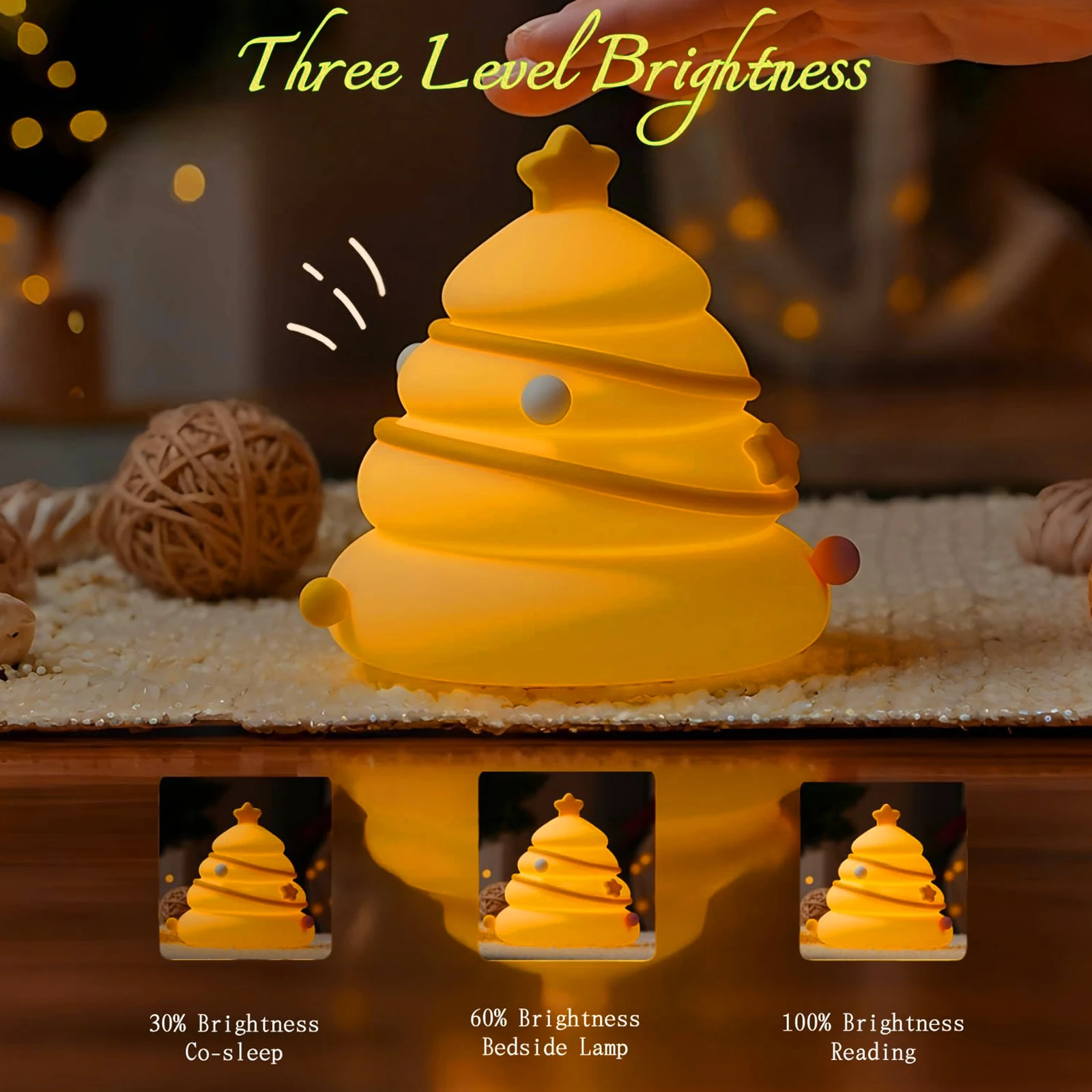 Silicone Cute Rechargeable Night Light Tap Control Baby Night Light Dimmable Timer Bedside Touch Nightlight Night Light