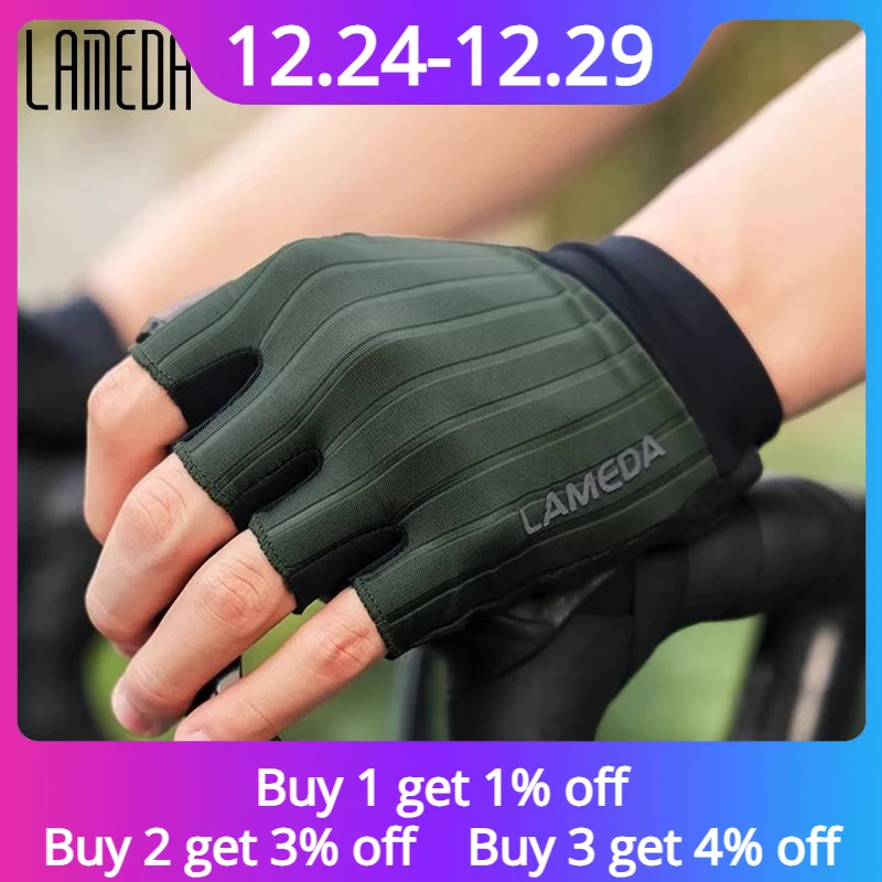 Lameda Bicycle Gloves Half Finger Anti-slip Cycling Gloves Shock-absorbing Biking Mtb Gloves For Men Bicycle Accessories