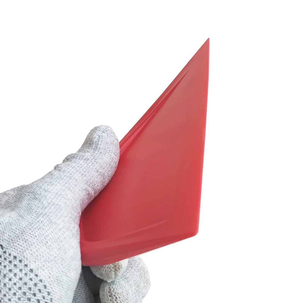 2 قطعة ركن السيارة مثلث ممسحة البلاستيك بطاقة مكشطة المساحات الضيقة التفاف منحنيات الفينيل فتحة نافذة تينت أداة #5