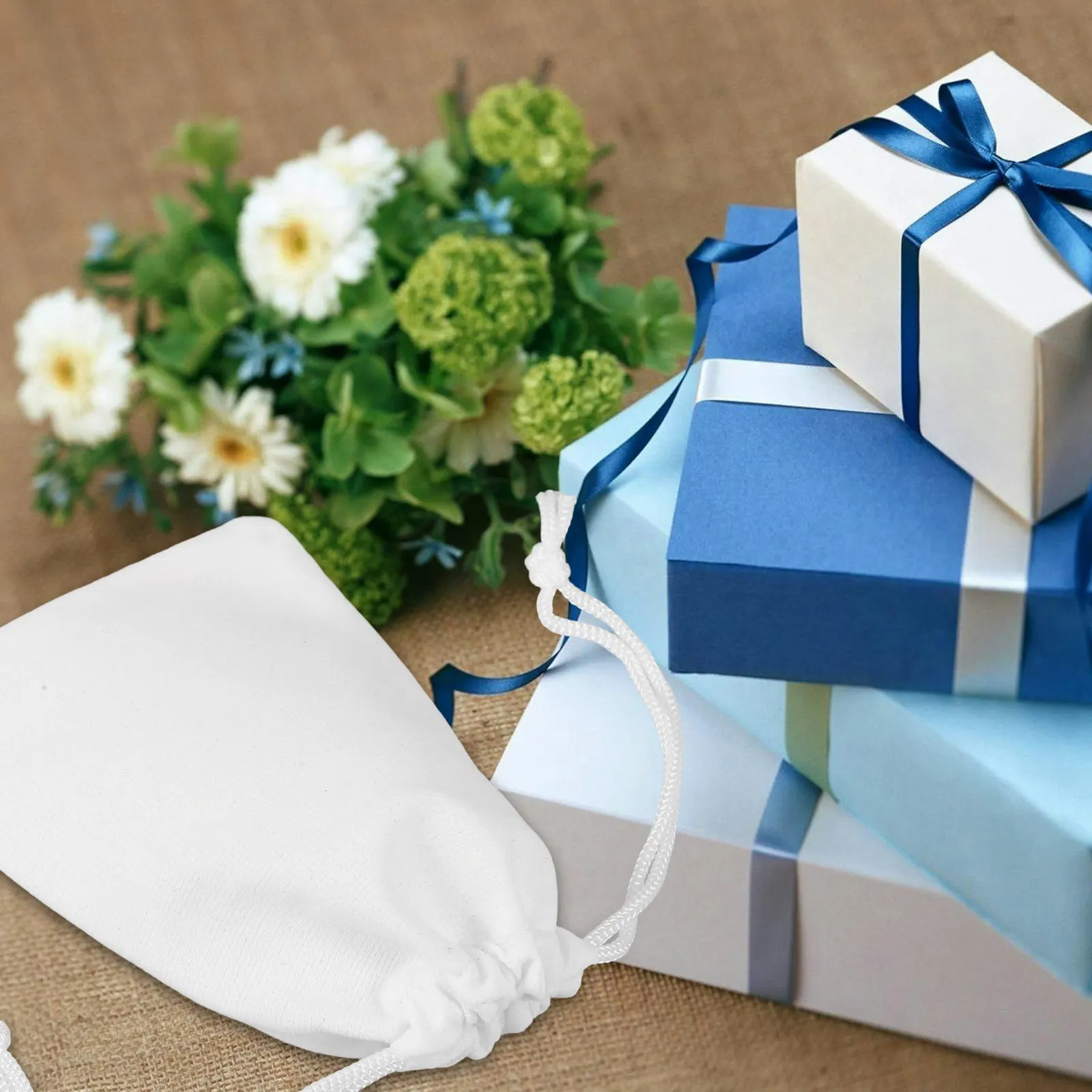 

60Pcs Jewelry Gift Bags Drawstring Storage Pouches Reusable Cloth Organizer Small Bags for Wedding Party Favors Jewelry