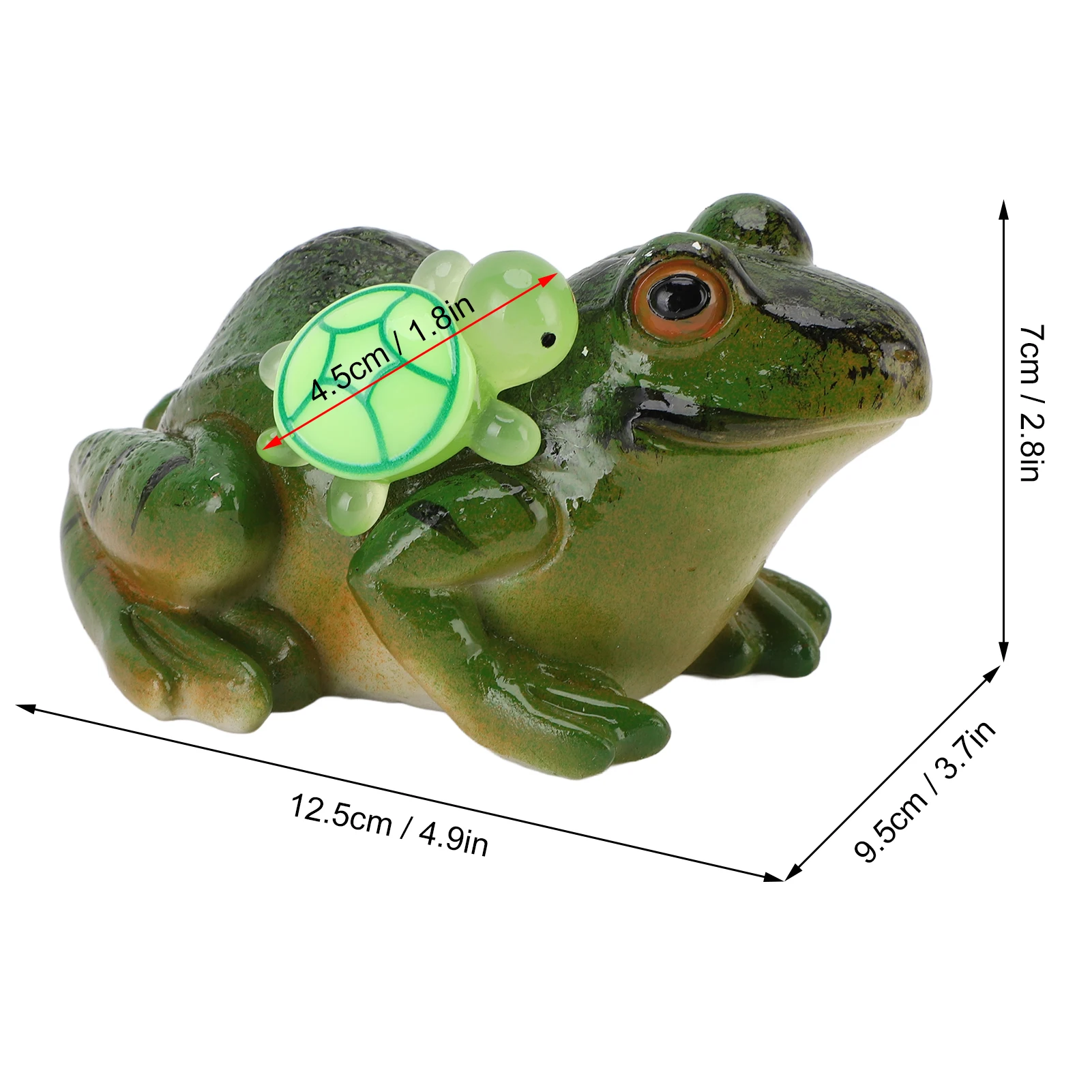 Frog Figurine Cute Funny Resin Frog with Turtle Sculpture For Patio Garden Ornament