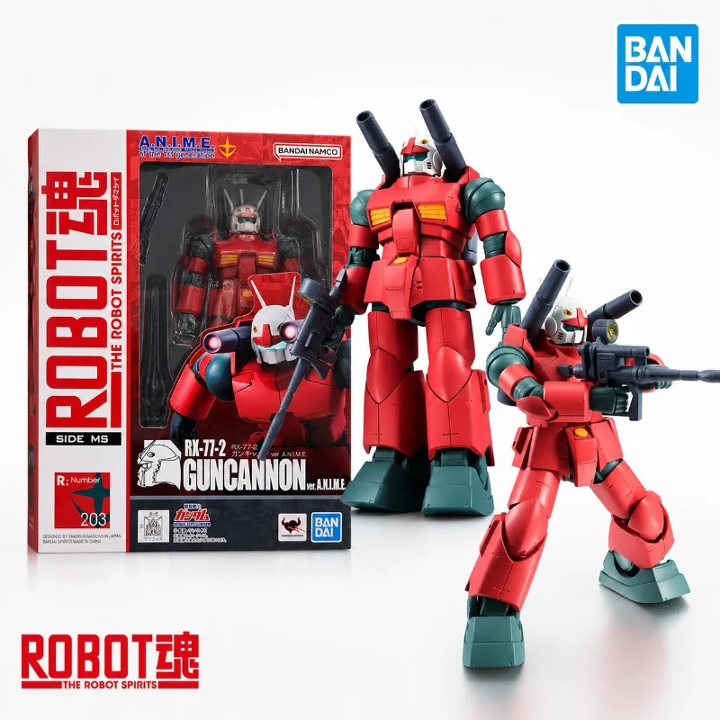 

Bandai Original Robot Spirits RX-77-2 Guncannon 0079 One Year War Anime Action Figure Collection Finished Mobile Suit Toy