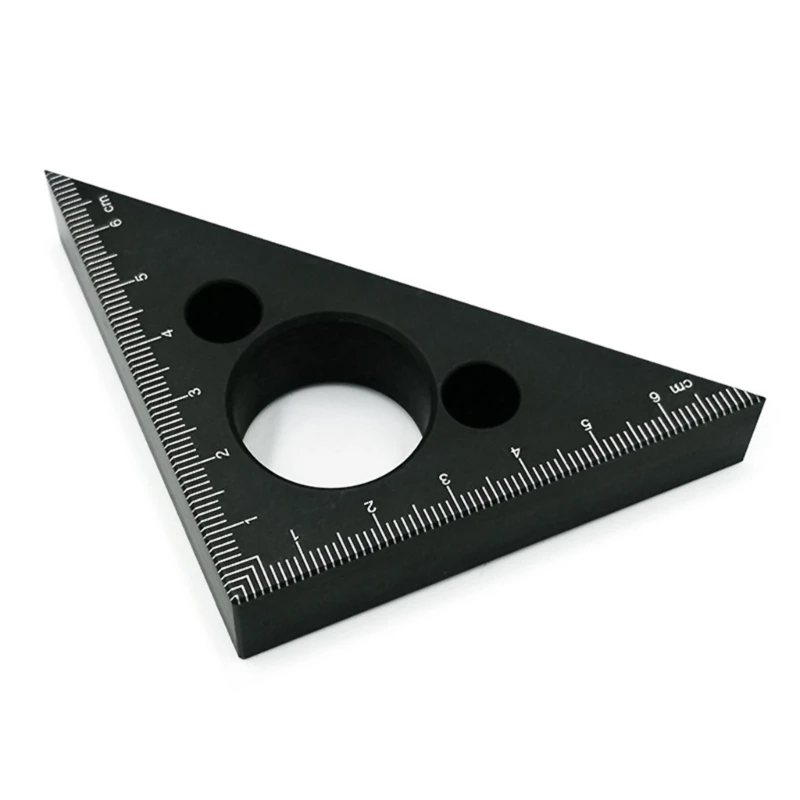 

Ruler 45/90 Degree Small Aluminum Triangles Ruler with Metric Scales Machinist Carpenter Woodworking Tool