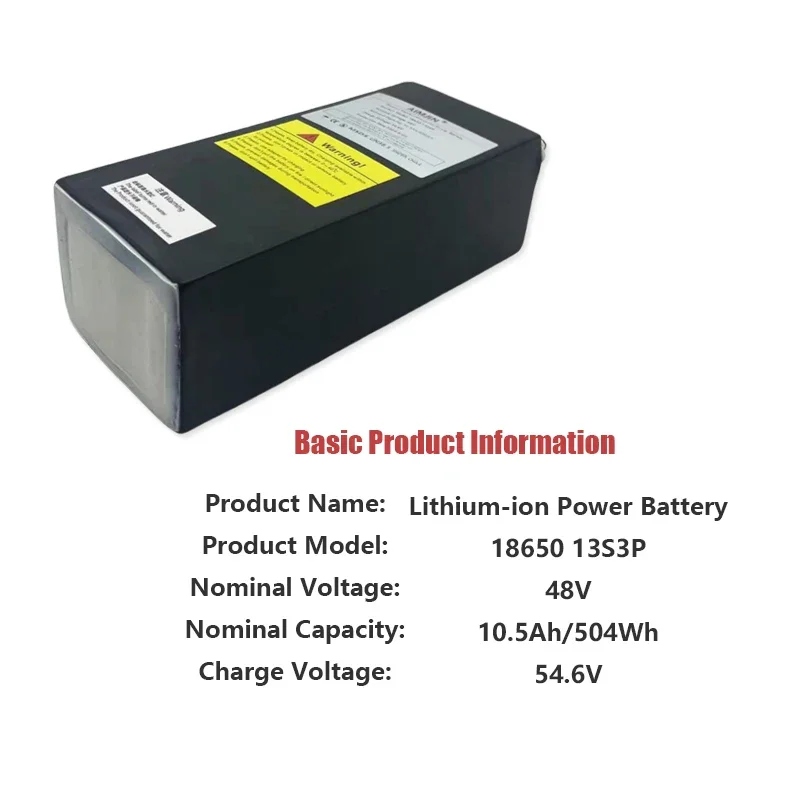 13S3P 10.5Ah Lithium Ion Rechargeable Battery Pack Suitable for Kugoo V1 Electric Bicycle Battery 48V 10500mAh 504Wh With BMS