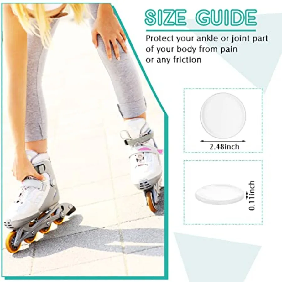 4 Pieces Hockey Ankle Gel Pads Skate Gel Discs for Boots Ankle Protector Brace Skate Accessories for Ice Riding Ski, 2.48 Inch