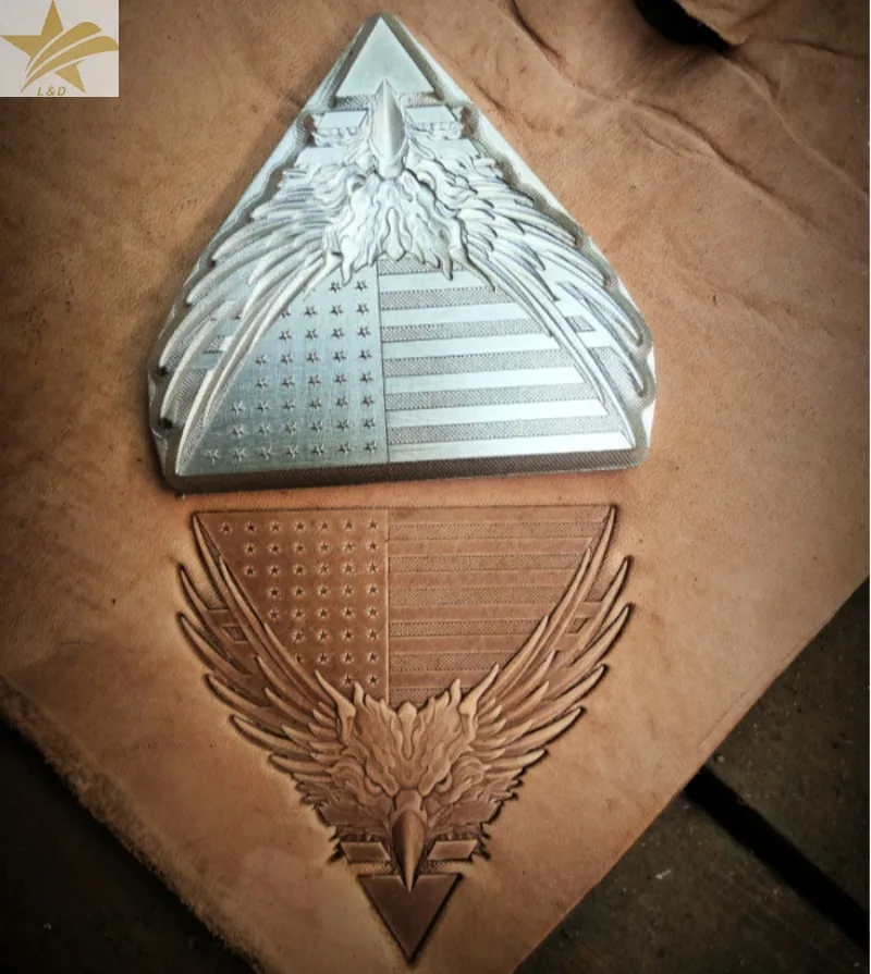 

3D-штамп для тиснения по коже, форма для выжигания американского орла, термостамп, форма для холодного прессования, инструменты для рукоделия из алюминиевого сплава