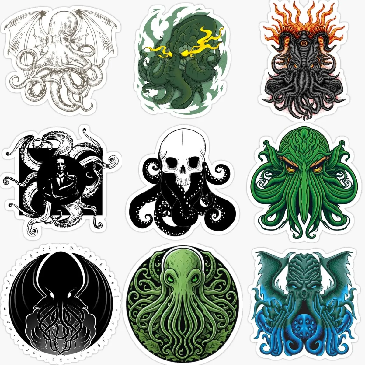 Cthulhu Great Old Ones Octopus Creative PVC Accessories Sticker for Decorate Window Wall Car Bicycle Van Truck Motorcycle Decal