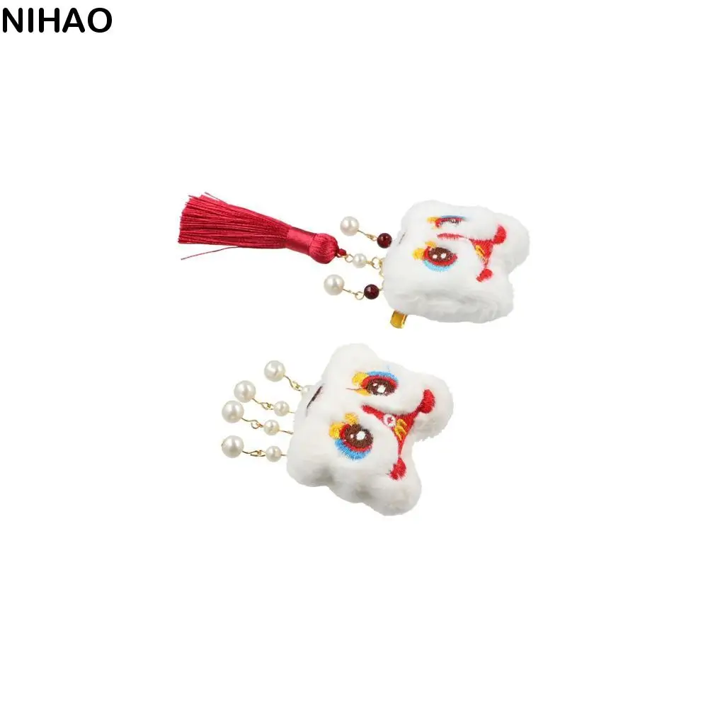 

Embroidery Children Red Hairpin Tassel Cloth Chinese New Year Headwear Girl Hair Accessories Baby Headwear Hanfu Hair Sticks