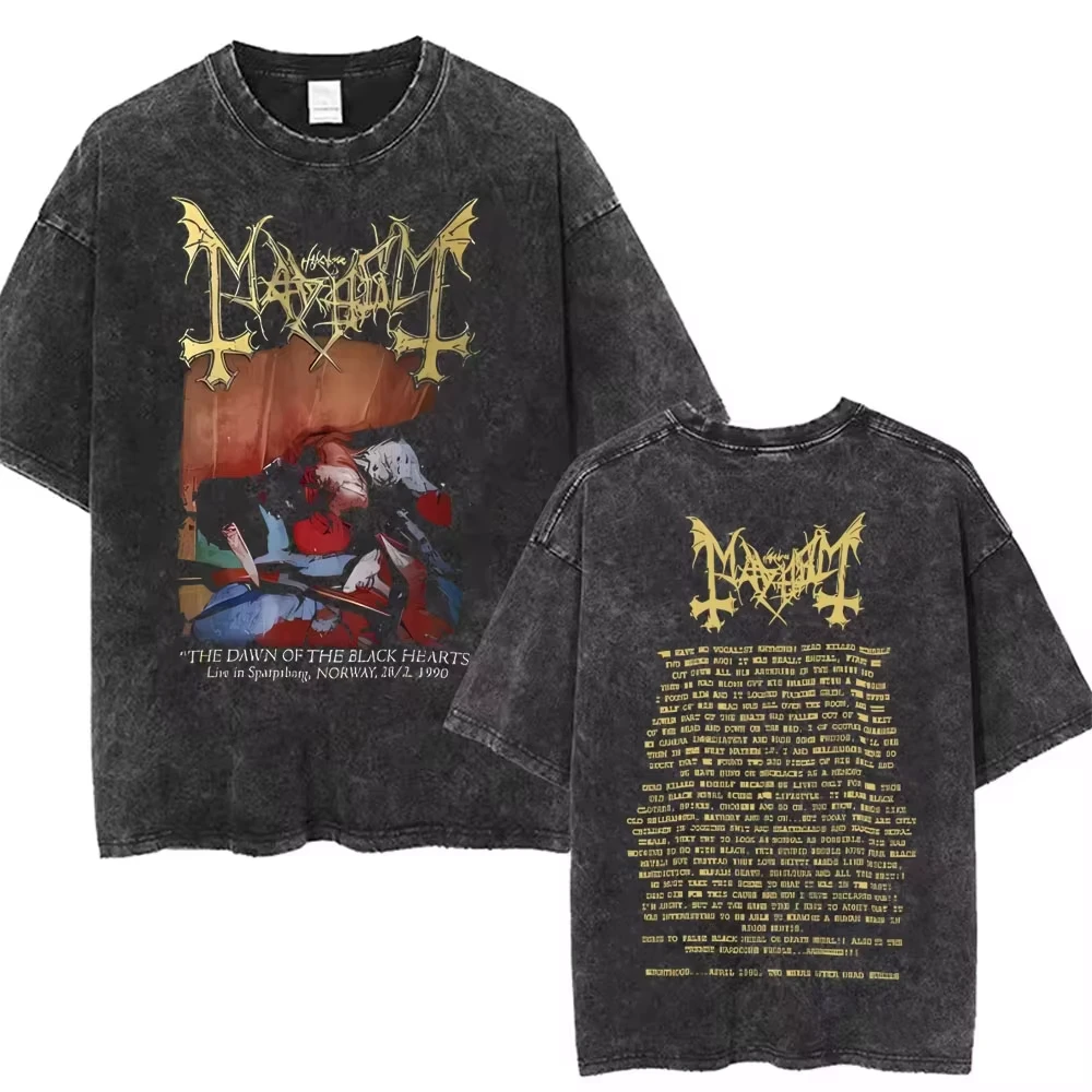 

Винтажная футболка Mayhem The Dawn of The Black Hearts Live in Leipzig, мужские и женские футболки Death Black Metal Rock