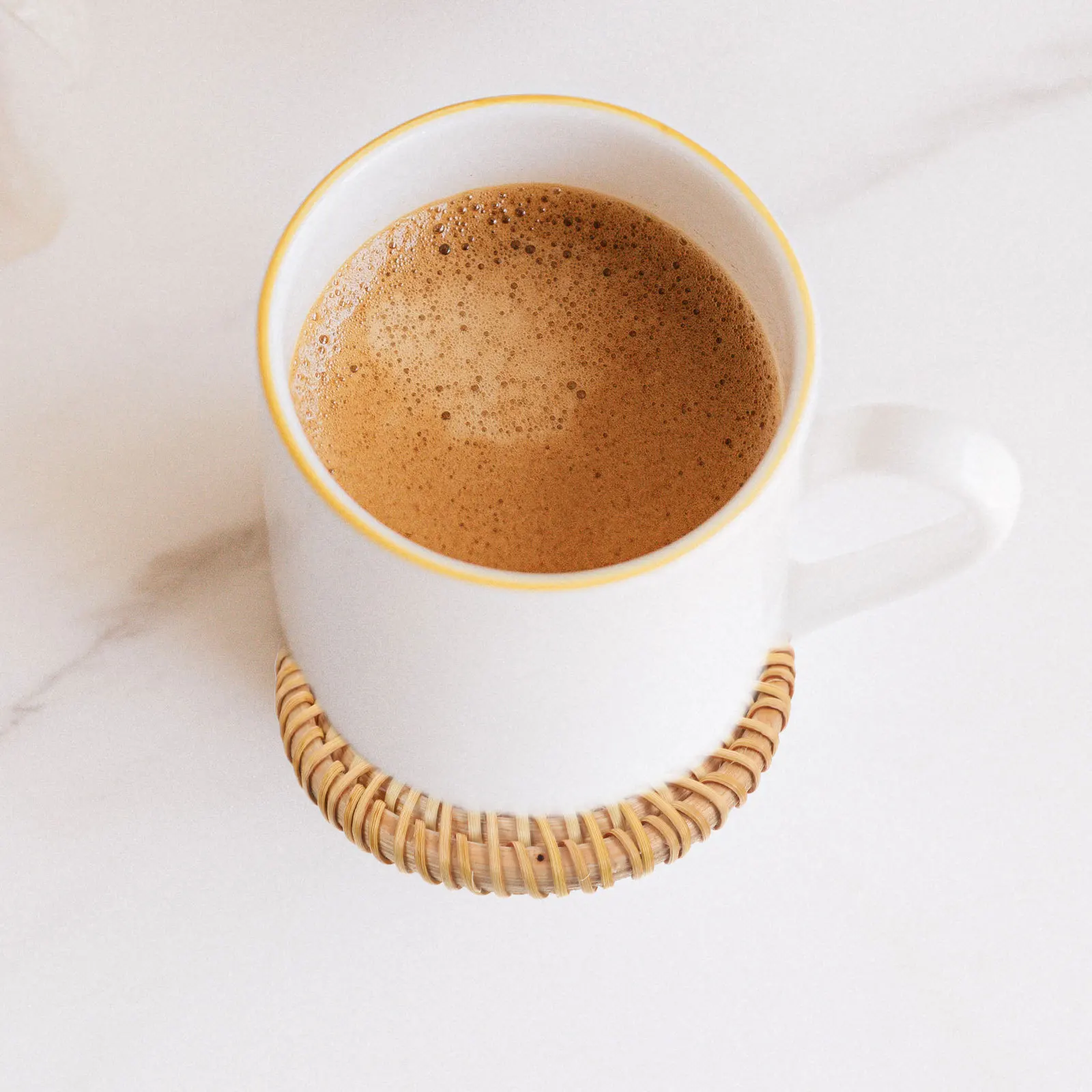 

6Pcs Household Cup Mat Handmade Round Woven Coaster Rattan Material Heat Resistant Table Protector for Cafe Restaurant Home Use