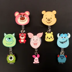 Cartoon Bear Piglet Mike Style Retractable Badge Reel Nurse Doctor Card Holder Office Hospital Name Card Supplies