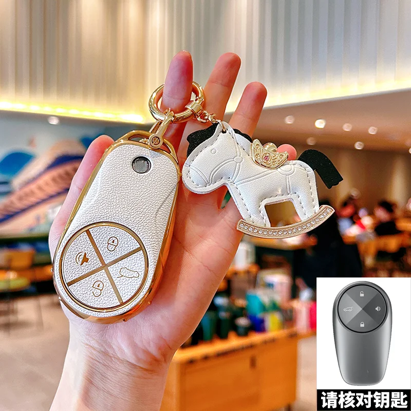 

Кожаный чехол для дистанционного ключа автомобиля для NIO ES6 ES8 EC6 ET7 2022 ET5, модный высококачественный чехол для ключа с пряжкой